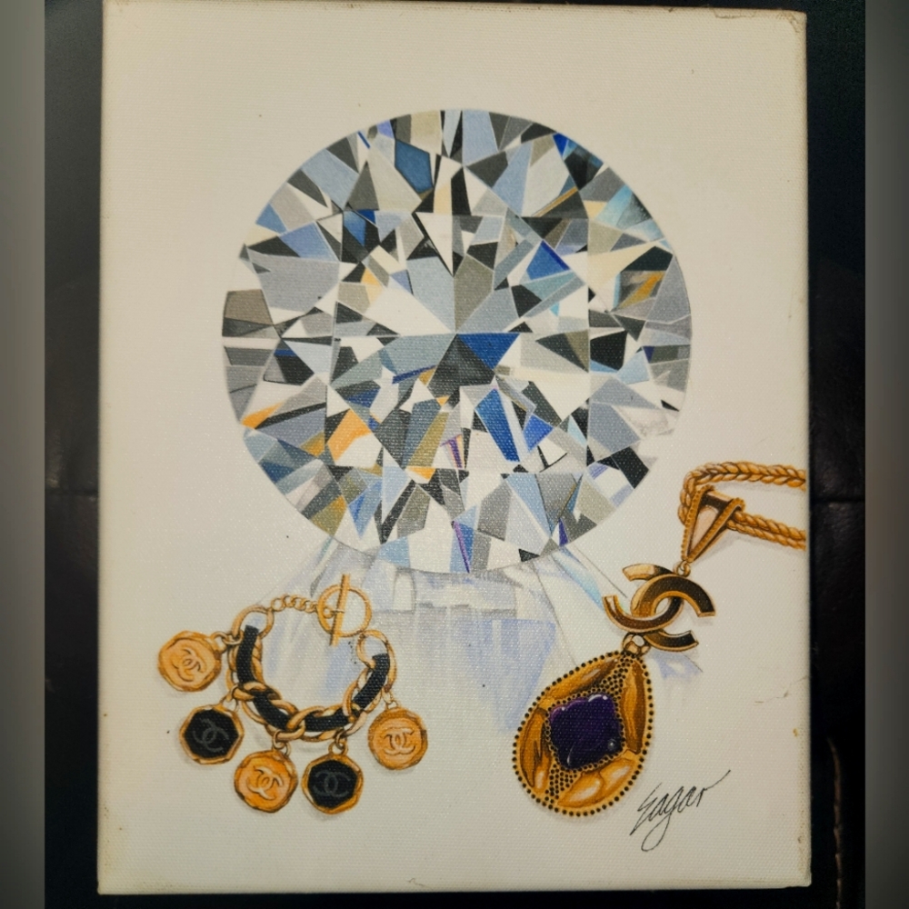 Chanel diamond wall art